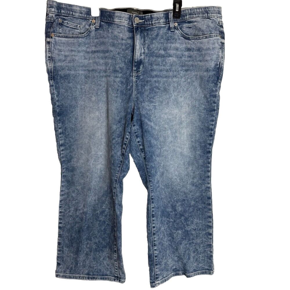 Torrid Feel The Fit Acid Wash Jeans High Rise Cropped Women’s Size 26